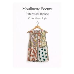 Anthropologie Moulinette Soeurs Boho Chic Patchwork Sleeveless Blouse XS
